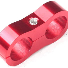 For AN10 AN-10 19mm Hose Separator Clamp Adapter Bracket Billet Oil Fuel Water Aluminium Red