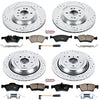 Power Stop K6707 Front and Rear Z23 Carbon Fiber Brake Pads with Drilled & Slotted Brake Rotors Kit