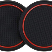 KOKOFA Custom Fit Cup, Door Non-Slip Anti-dust, Console Liner Accessories for BRZ 86 FR-S 2019 2018 2017 2016 2015 2014 2013 Subaru Toyota Scion -9 pcs Set (Red Trim)