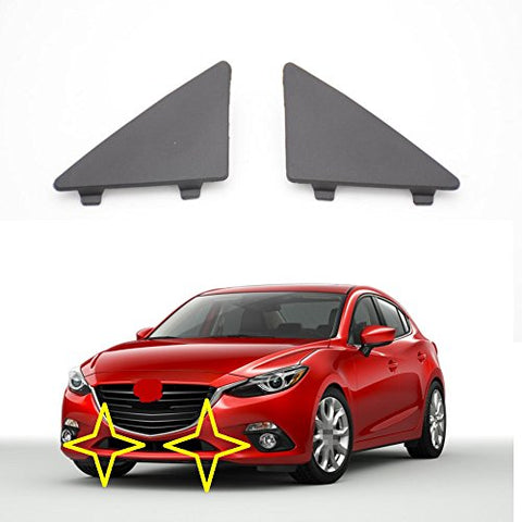 1 Pair Front Bumper Lower Grille Tow Hook Eye Cap Cover Trim Generic fit for Mazda 3 2014-2017