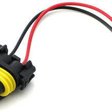iJDMTOY (2) 9006 9012 HB4 Female Adapter Wiring Harness Sockets w/Wire Pigtails, Compatible With Headlights, Fog Lights Retrofit or Installing Cubic LED Pod Lights, LED Light Bar, LED Work Lamps, etc