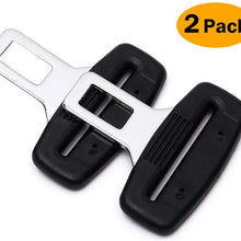 2 Pack Car Seat Belt Clip,Universal Seat Belt Buckle Auto Metal Seat Belts Clip- Black