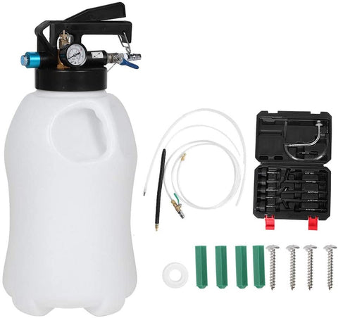 Suuonee Pumping Oil Can Set, 10L Pneumatic Gearbox Transmission Oil Filling Dispenser Tool Tube Machine with 13pcs ATF Adaptor