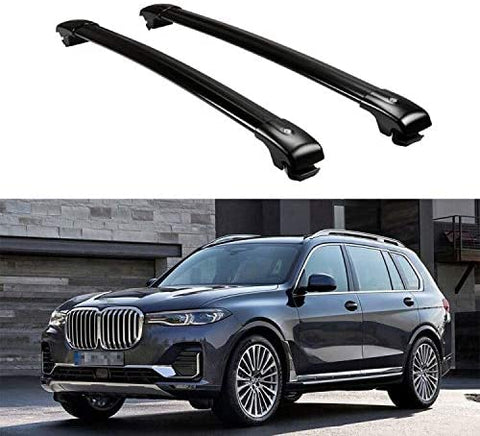 Chebay 2Pcs Crossbar Cross Bar Top Roof Rail Roof Rail Rack Fits for X7 2019 2020 Baggage Luggage Carrier Adjustable Mounted Black