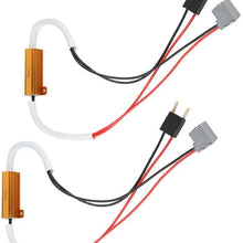 Aramox Load Resistor Decoder, 2pcs LED Headlight Anti Flash Error Canceller Error Warning Cancellerfor H7