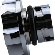 VMS RACING CHROME OIL CAP with BLACK ENGINE OIL NOTICE Emblem in CNC Machined Billet Aluminum Compatible with Chevy Chevrolet Camaro SS 16-20 2016-2020 NEW LT LT-1 V8 Wet Sump Engines Only