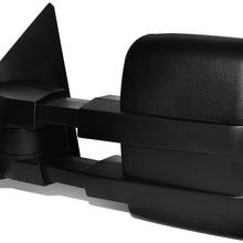 Left Side Black Power Heated Amber LED Signal Side Towing Mirror w/Puddle Light Replacement for Ford F-150 04-14 (Left / Driver Side)