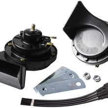 FARBIN Waterproof Auto Horn 12V Car Horn Loud Dual-Tone Electric Snail Horn Kit with 2Pcs Adapter Wiring Harness Pigtail Socket for Audi