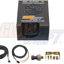GlowShift Tinted 7 Color 100 PSI Oil Pressure Gauge Kit - Includes Electronic Sensor - Black Dial - Smoked Lens - For Car & Truck - 2-1/16" 52mm