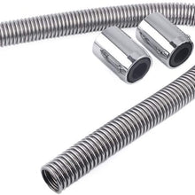 36" Universal Stainless Steel Radiator Flexible Coolant Water Hose Kit with Caps Anti-corrosion Radiator Cover