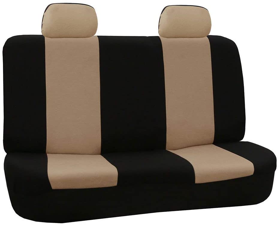 FH Group FH-FB050102 Pair Set Flat Cloth Car Seat Covers, Blue/Black - Fit Most Car, Truck, SUV, or Van