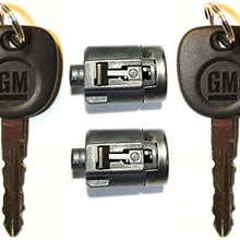 (706591 X2 + 5928818) Select GMC OEM Pair(2) Chrome Door Lock Cylinders W/2 OEM LOGO KEYS