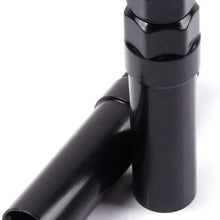 SCITOO 24PCS+2Keys Black Lug Nuts Spline for Drive Close End Socket Key, 12x1.5 Thread, 35mm Tall, Fits for Toyota Tacoma Tundra FJ Cruiser 2015-2016