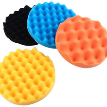 Terisass 4 Pcs/Set Car Cleaning Pads Auto Polisher Buffer Pads 7 Inch Sponge Finishing Heavy Polishing Pad Universal Car Sponge Polishing Tool Round Shape Buffing Waxing Pad Kit
