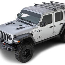 Rhino Rack 2018-2021 Compatible with Jeep Wrangler JL 4dr SUV Hard Top Vortex RCL Black 3 Bar Backbone Roof Rack JB0896
