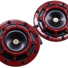 Wakauto 2pcs 12V Electric Blast Tone Horn with Relay Round Loud Horn Speaker for Cars Trucks Motorcycles Scooters Tractors