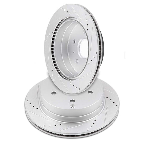 AUTOMUTO Rear Rotors Drilled Slotted Discs Brake Rotor fit for 2010 2012 2014 2017 Chevrolet Equinox,2011 2013 2015 2016 GMC Terrain