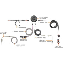 GlowShift 3in1 Analog 60 PSI Boost Gauge Kit with Digital 2200 F Pyrometer Exhaust Gas Temp EGT & 300 F Temperature Readings - 10 Selectable LED Colors - Black Dial - Clear Lens - 2-3/8" 60mm