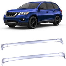 LUJUNTEC Silver Aluminum Roof Mounted Roof Rack Cross Bar Set Fit for Nissan Pathfinder 3.5L 2013-2019 Top Rail Carries Luggage Carrier
