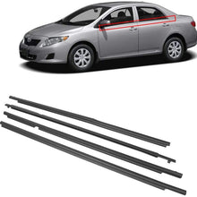 Newsmarts 4pcs Weatherstrip Window Seal Car Window Moulding Trim Seal Belt Compatible with 2009-2012 Toyota Corolla (Black)