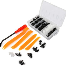 LUJUNTEC 100Pcs Bumper Retainer Clips Auto Fasteners Rivet Clips Body Fastener Kit with Plastic Box