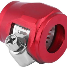 Universal Car Oil Fuel Hose End Clamp Finisher, Aluminum Car Oil Fuel Hose Finisher Water Line Clip Hose Connectors(AN4 12mm Red)