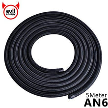 evil energy 5M AN 6 Nylon Stainless Steel Racing Oil Hose End Fuel Line Oil Cooler Hose Line Cotton Over Braided Oil Hose Line