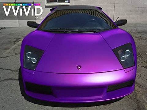 VViViD Purple Satin Chrome Vinyl Wrap Stretch Conform DIY Easy to Use Air-Release Adhesive (2ft x 5ft)