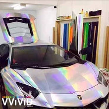 VViViD Silver Holographic Vinyl Wrap Rainbow Finish Roll DIY Air-Release Adhesive Film (6ft x 5ft)