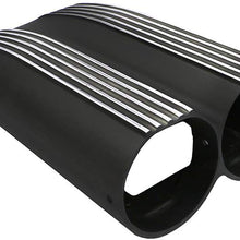 Assault Racing Products A5234PBK Black Polished Finned Top Shotgun Intake Air Scoop Single & Dual Carb Setup