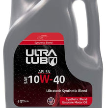Ultralub SAE 10W-40 Synthetic Blend Motor Oil, API SN