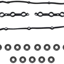 GDR Engine Valve Cover Gasket Kit with 15 Grommet Seals Replacement for BMW E39 E46 E53 E60 E83 Z4 M54 525i 530i 325Ci 325i 325xi 330Ci 330i 330xi X5 525i 530i X3 L6 2.5L 3.0L 11120030496 (18pcs)