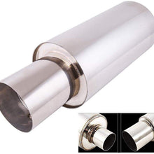 S SIZVER Weld-On Muffler Series 4" Flat Tip N1 Tip 2.5" Inlet+Silencer