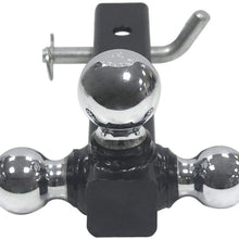 OPENROAD 3 BallsTrailer Hitch Mount ,2 Inch Receiver Hitch Towing Ball Hitch (Chrome Ball, Hollow Shank,5/8 Safety LOCK)