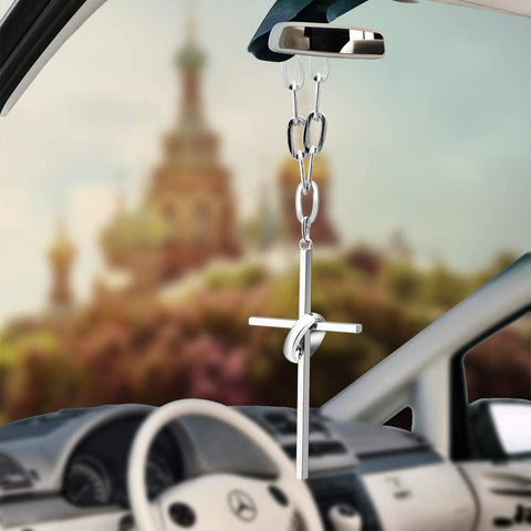 Various Men or Women Hanging Cross for Car or Truck Rearview Mirror or for Dressing or Home Decoration Fashion Personalized Car Rear View Mirror Pendant for Home Vehicle Interior Accessories (Cross 3)