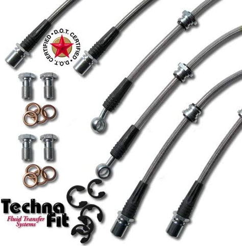 Techna-Fit Brake Line Kit Subaru 2007-2009 Legacy 2.5I 2.5 LTD 6 line brake kit - SUB-1132BK