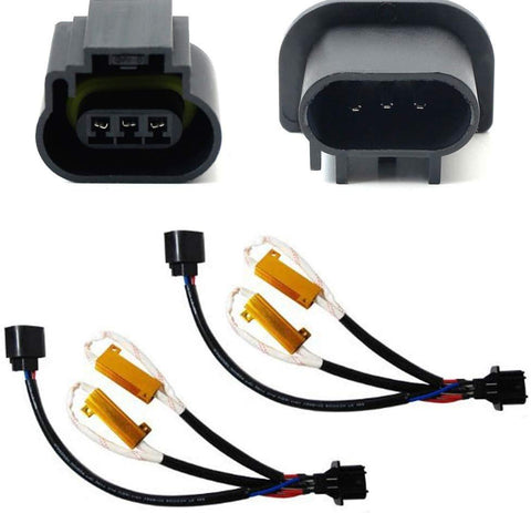 iJDMTOY Error Free H13 9008 Wiring Harness Adapters w/Load Resistors for Xenon Headlight Kit