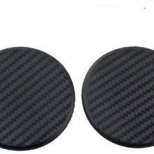 TRUE LINE Automotive Black Round Carbon Fiber Cup Holder Insert Interior Car Tray Anti Slip Pad
