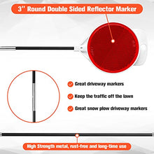 Red Reflective Driveway Markers, Double Sided Snow Metal Reflectors Sticks for Driveway Entrance, Post, Road, High Visibility at Night or Any Weather, 37 inch (12 Pieces)