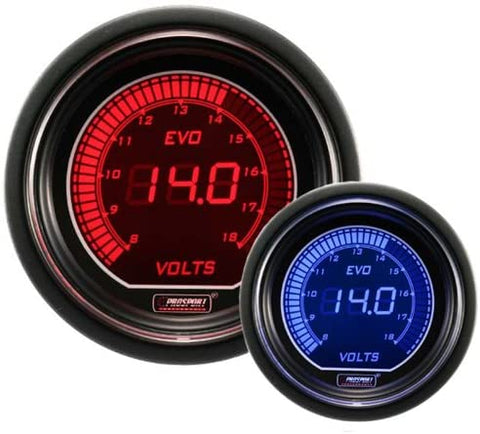 Volt Gauge- Electrical Red/blue EVO Series 52mm (2 1/16