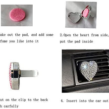 Bestbling Crystal Bling Sparking Car Fragrance Heart Car Diffusser Air Freshener with Vent Clip(Pink)