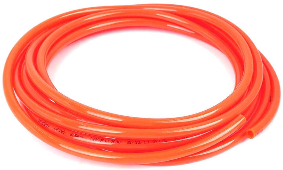 X AUTOHAUX 5 Meter 16.40ft Red Polyurethane PU Air Hose Pipe Tubing 8mm OD 5mm ID for Car