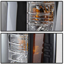Carpart4u - LED Tube DRL Headlights for Chevy Silverado 1500 14-15 - Black/Clear Lens