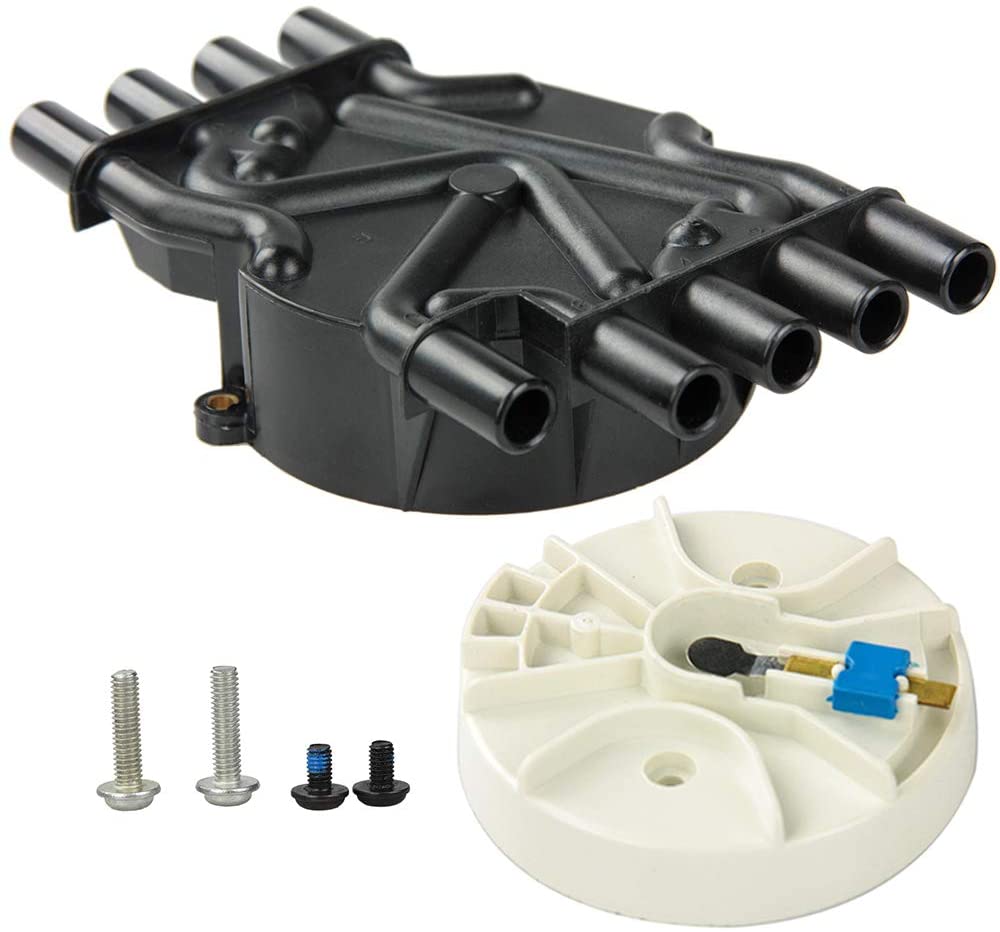 Ignition Distributor Cap and Rotor Kit for Chevy GMC Cadillac V8 5.0L 5.7L Compatible Part Number DR474 DR331 Brass Terminals Performance Distributor Cap (V8 Cap - # DR475 1103417 1104078 1103976)