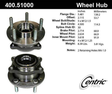 Centric 400.51000E Rear Wheel Bearing