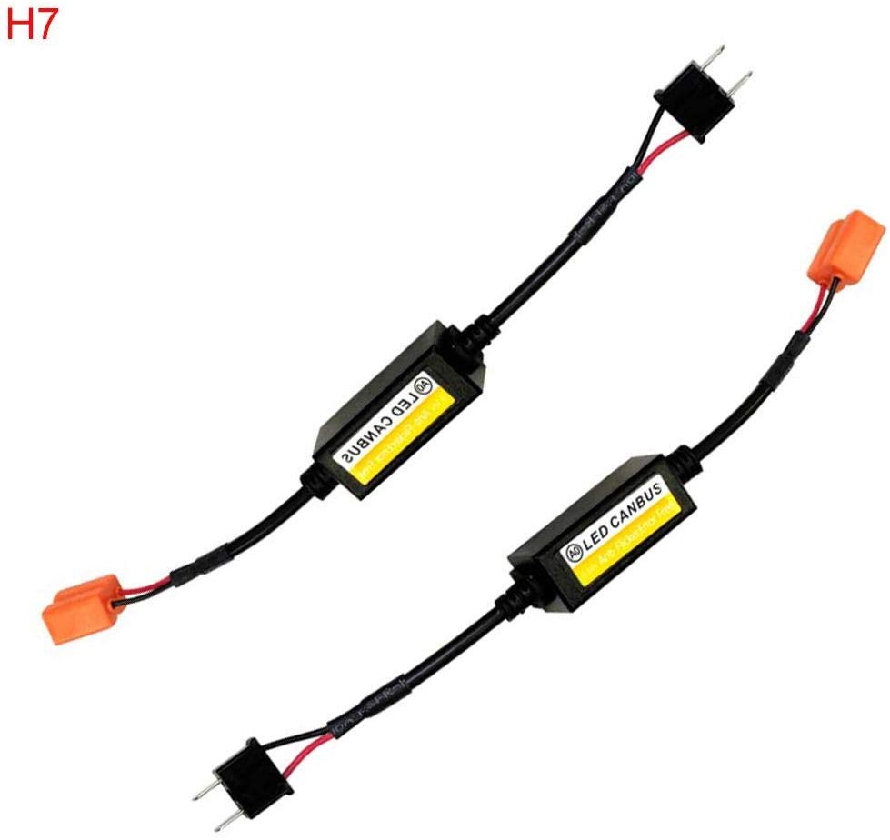 Kinbelle 2PCS Cable Resistor LED Headlight Canceller Load No Error Flickering Decoder Wire H1 H7 H11 9006