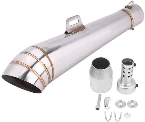 Stainless Steel Straight Motorcycle Universal Exhaust Tail Pipe 370mm/14.6 Inner Diameter 51mm/ 2in Length Muffler Tailpipe Tip