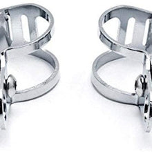 Yc 2 Pcs Motorbike Turn Signal Mount Bracket Universal Indicator Fork Bracket Clamp Headlight Holde 30-43mm Metal Fork Relocation Clamps Brackets (Chrome)