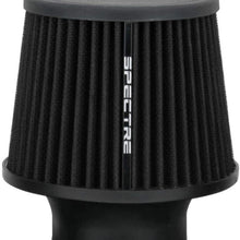 Spectre Universal Clamp-On Air Filter: High Performance, Washable Filter: Round Tapered; 3 in (76 mm) Flange ID; 6.5 in (165 mm) Height; 6 in (152 mm) Base; 4.75 in (121 mm) Top, SPE-9136