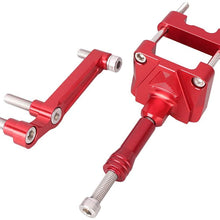Mallofusa Motorcycle Stabilizer Steering Damper Bracket Mount Holder Kit Compatible for Kawasaki Ninja 250R EX250 2008 2009 2010 2011 2012 Red